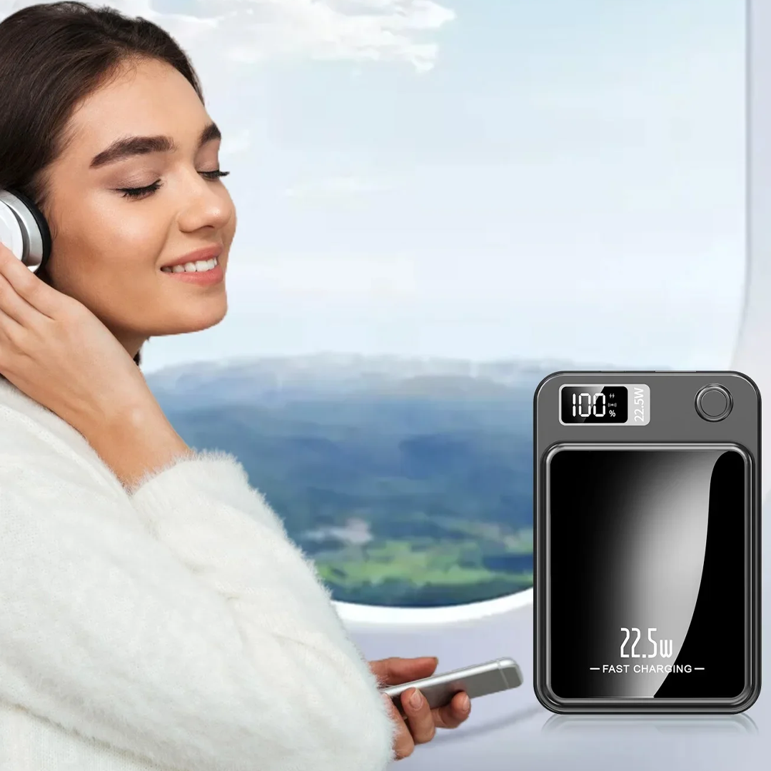 Power Bank Magnético 5000mAh – Carga Rápida 22,5W con Cable Tipo-C