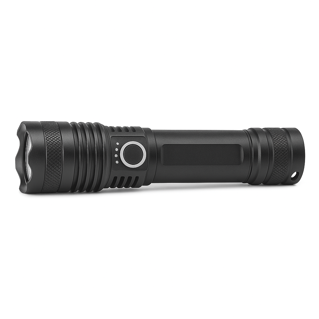 Linterna Táctica LED Recargable – Potencia, Resistencia y Versatilidad en un Solo Dispositivo